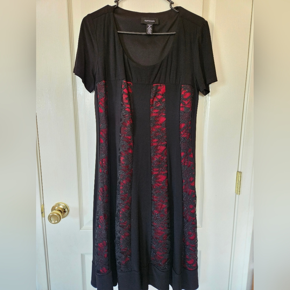 R&M Richards Black and Red Dress